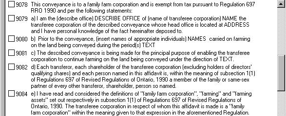 Exemptions (cont d) Family Farm Exemption - Statement 9123 - This exemption is available for transfers from individuals to other individuals who are members of the same family to continue farming on