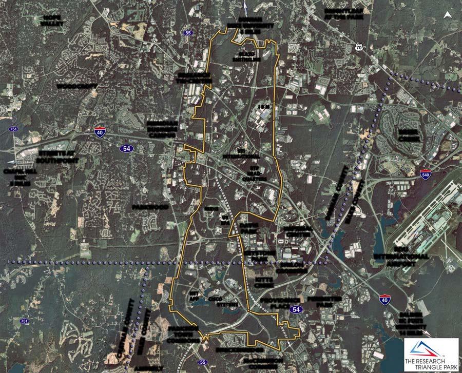 AERIAL 5101 NC 55 HIGHWAY EXCELLENT LOCATION EASY ACCESS > 8 Miles to Raleigh-Durham International Airport > 13 Miles to Durham, NC > 20 Miles to Chapel Hill, NC > 23 Miles to Raleigh, NC > 151 Miles