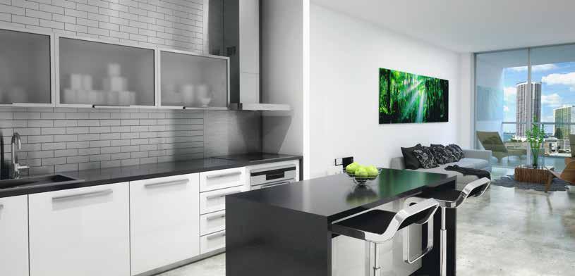 line white combo kitchen cabinets featuring quartz counter tops Floor to ceiling