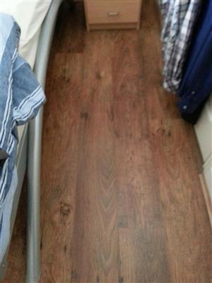 Wood laminate flooring.