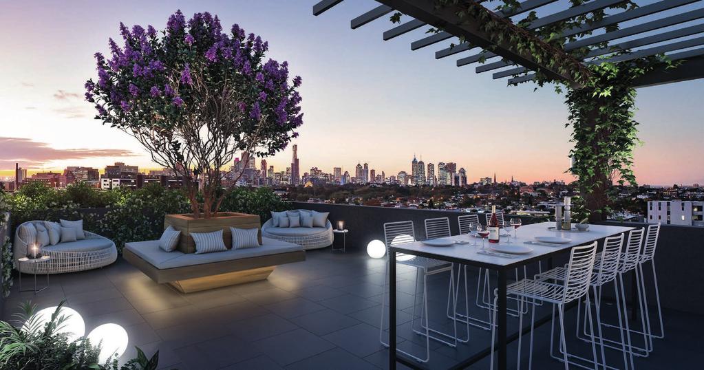 HUNTER ROOFTOP RELAX ON TOP OF THE WORLD IN AN EXCEPTIONAL OUTDOOR SPACE PERFECT FOR ENTERTAINING WITH EXTRAORDINARY VIEWS OF THE CITY SKYLINE Whether you are stopping by at the end of the day,