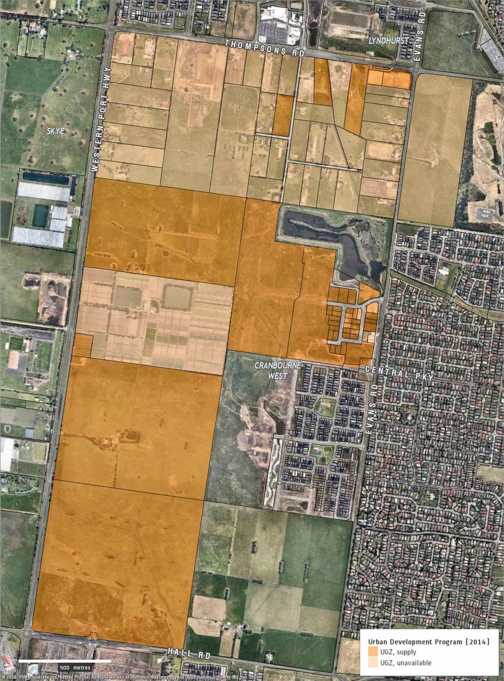 CRANBOURNE WEST URBAN GROWTH ZONED LAND MAP 3.