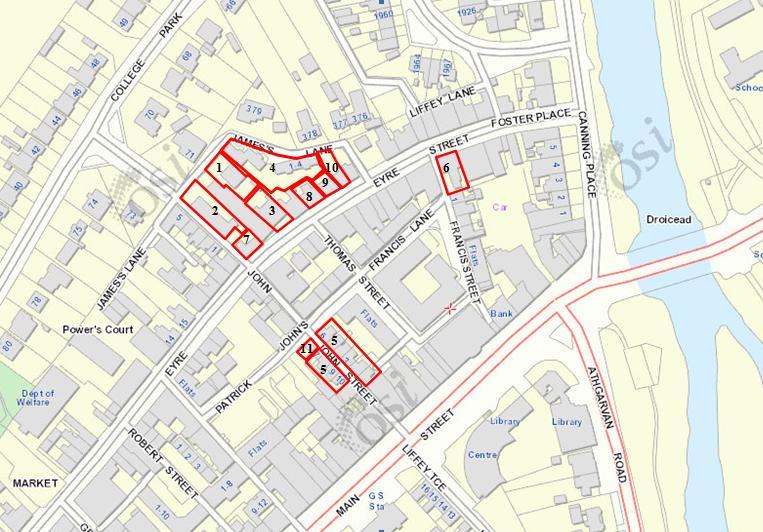 The properties, as ascertained by us, are shown for identification purposes on the above Ordnance Survey extract, the extent of the properties being outlined in accordance with our understanding of
