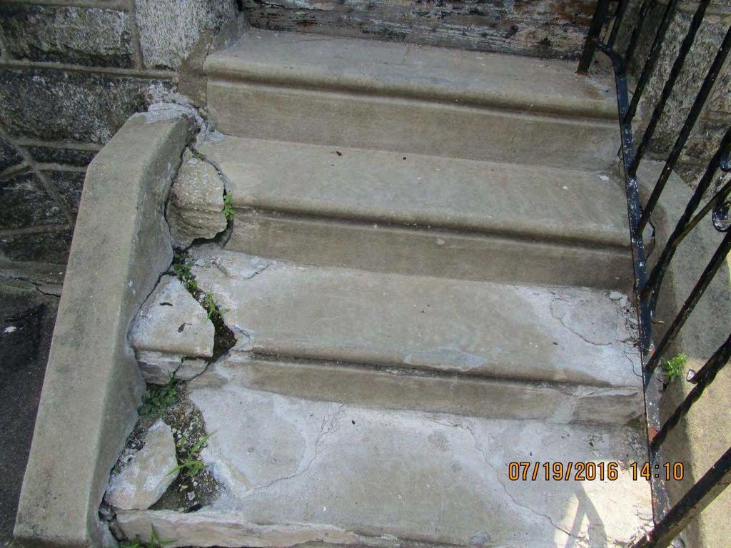 The steps leading to the home s front door