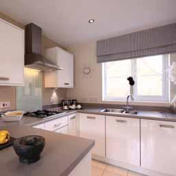 Kitchen to have soft close units and drawers Under cupboard lighting (plot specific) Electric double oven and gas hob/stainless steel chimney hood hite opaque splashback to hob Integrated
