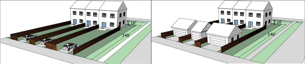 Table 4.3.6.D Downtown Residential Illustrative Parking Configurations Townhouse Rear Access Parking Spaces Townhouse Rear Access Garage 3. Sidewalks.
