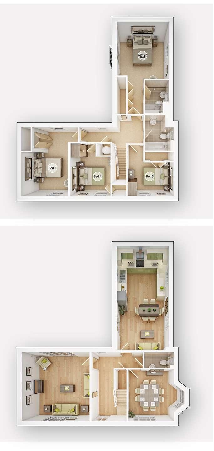 First Floor Master Bedroom (max.) 6.07m x 3.44m 19'11" x 11'3" Bedroom 2 (min.) 4.56m x 3.08m 15'0" x 10'1" Bedroom 3 (max.) 3.05m x 2.94m 10'0" x 9'8" Bedroom 4 (max. excl. cupboard) 3.48m x 2.