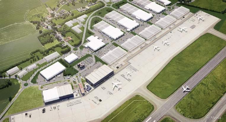 Development of 35,000 m² storage space Location: Liège Airport (Belgium) Partnership between: Liège