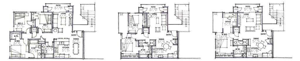 2BD/1.5BA Unit Floor Plan for 1BD/1BA Unit 222 E.