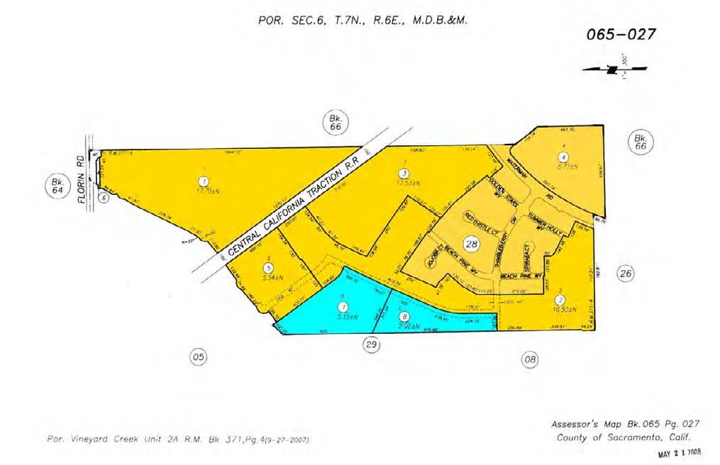 A subdivision map has been recorded for this parcel and was provided by the County Planning Department, which have been provided at the