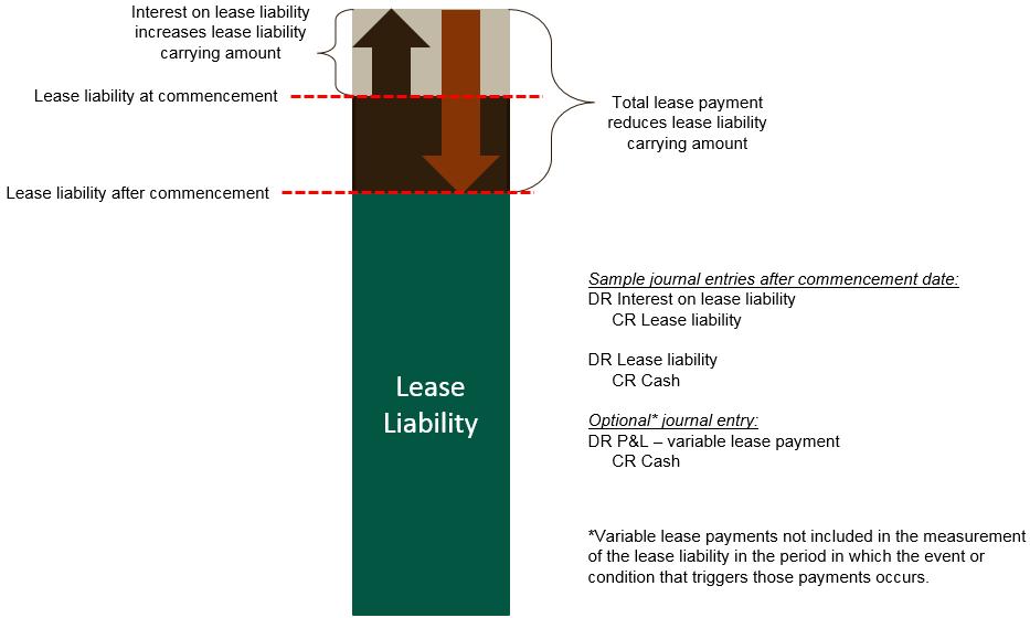 Subsequent Measurement of Lease Liability The lease liability is subsequently measured similar to financial liabilities in the scope of IAS 39 by using the effective interest method so that the
