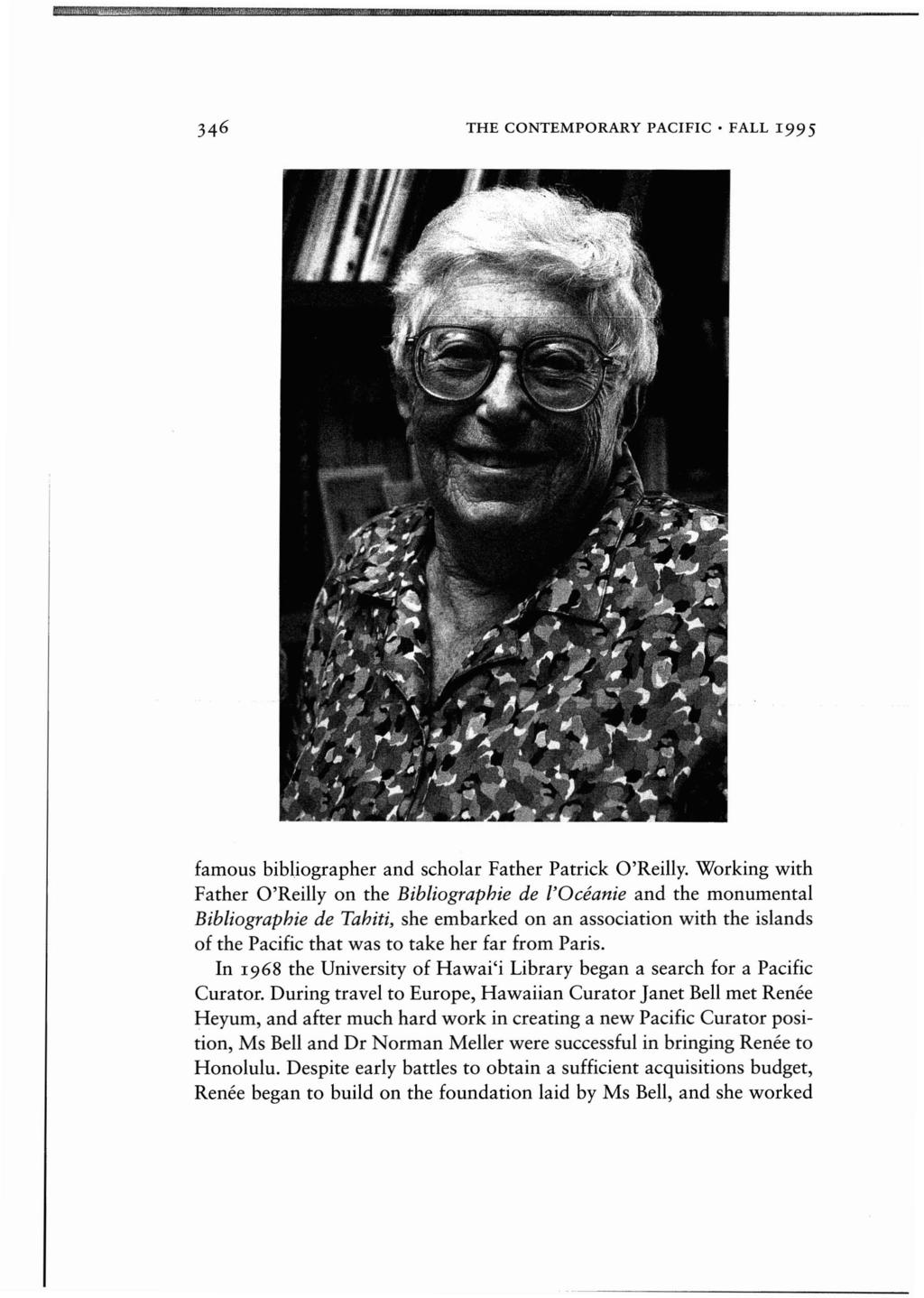 THE CONTEMPORARY PACIFIC FALL 1995 famous bibliographer and scholar Father Patrick O'Reilly.