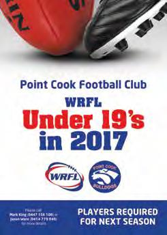JUNIOR PLAYER PROFILE Quick hands with your favourite Junior Stars WESTERN REGION The WRFL s Future Stars Player Profile segment has returned in 2016, running in the Junior Footy Record for the
