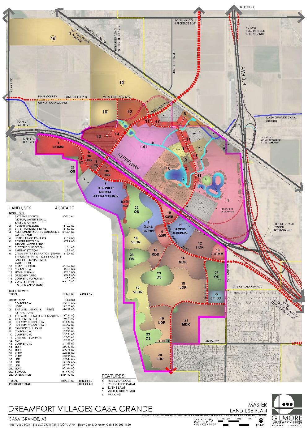 Dreamport Villages Casa Grande Current Zoning CITY APPROVED: October 5, 2017 OUT-PARCELS There are five parcels totaling approximately 136 acres within this PAD that is owned by other parties, but