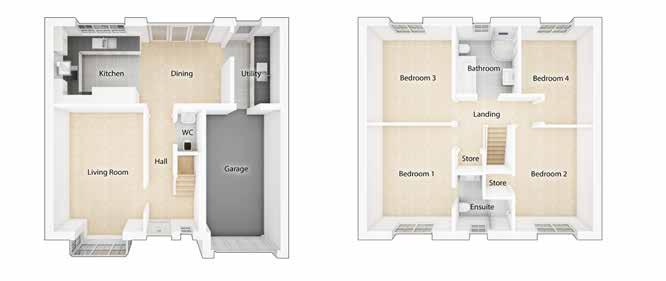 Utility: 1658 x 2875 [5-5 x 9-5 ] FIRST FLOOR DIMENSIONS Master Bedroom: 3077 x 3945 [10-1 x 12-11 ]