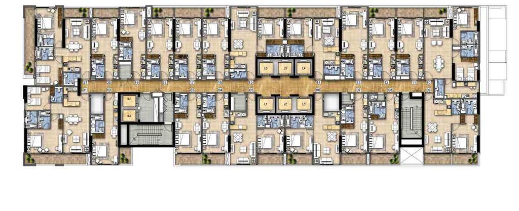 TYPICAL FLOOR PLAN Levels 27 to 38 Features and specifications UNIT FEATURES EKitchen cabinets and countertops with refrigerator, washing machine with dryer option, hob, oven EBalconies as per unit