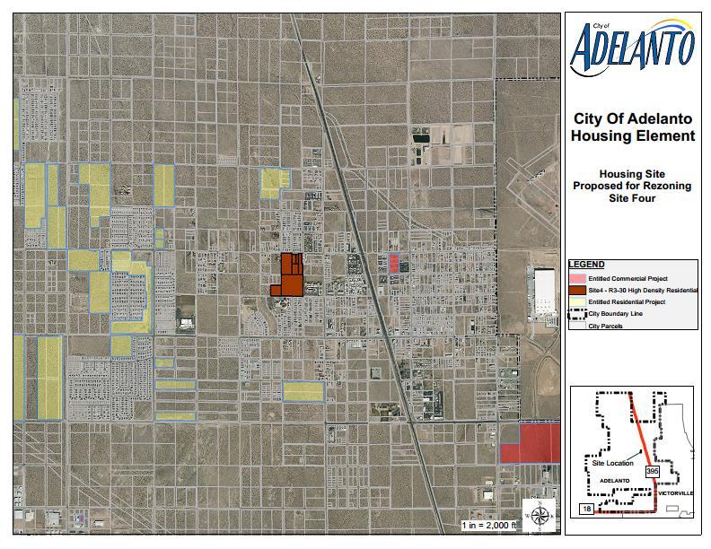 Figure 9 Housing Opportunity Site 4 Chamberlaine Way High Density Table 44 Site 4 Inventory of Parcels Rezoned SITE FOUR HIGH DENSITY RESIDENTIAL SITES TO BE REZONED ID APN ACRES PROPOSED ZONING