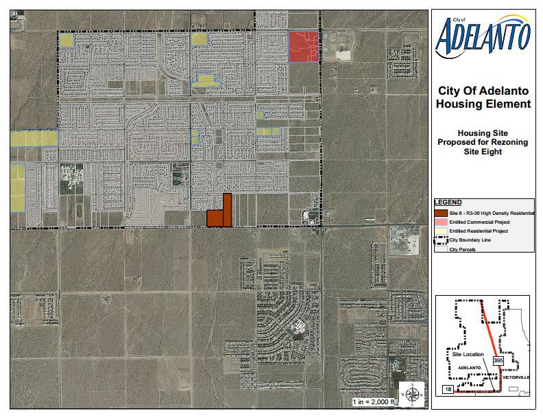 Figure 13 Housing Opportunity Site 8 Palmdale Road High Density Table 47 Site 8 Inventory of Parcels Rezoned ID APN ACRES PROPOSED ZONING PROPOSED DENSITY UNIT CAPACITY CURRENT