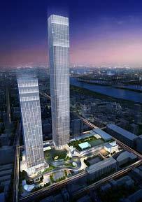 upscale retail, Grade A offices and a 5-star international hotel The tallest landmark in Hunan (452m) with another tower (>300m) atop a mega-sized 240,000 sm retail podium Retail podium is