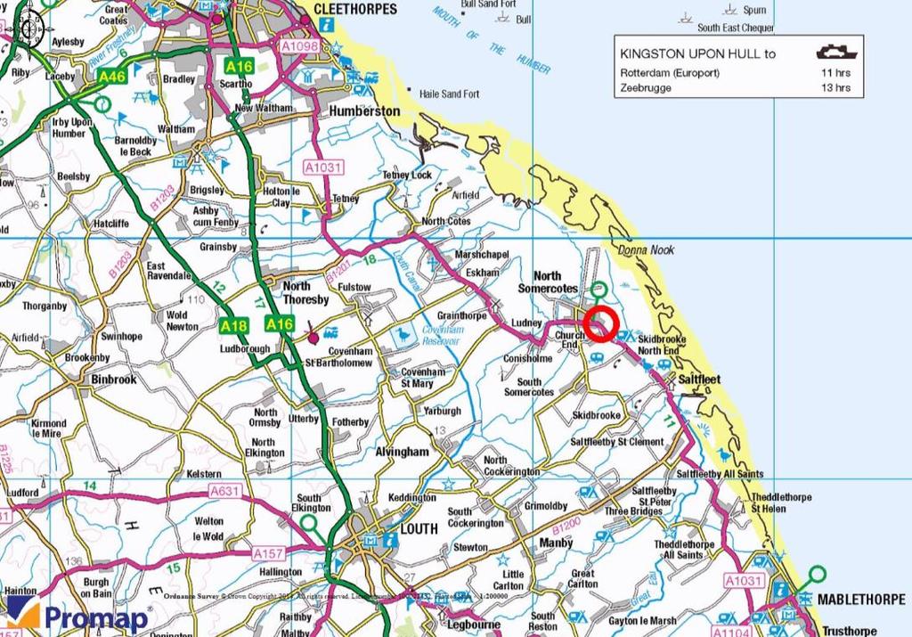 Directions From Lough take the B1200 road towards the coast carrying straight on at the Manby crossroads traffic lights continue for several miles through Saltfleetby and at the eventual T-junction,