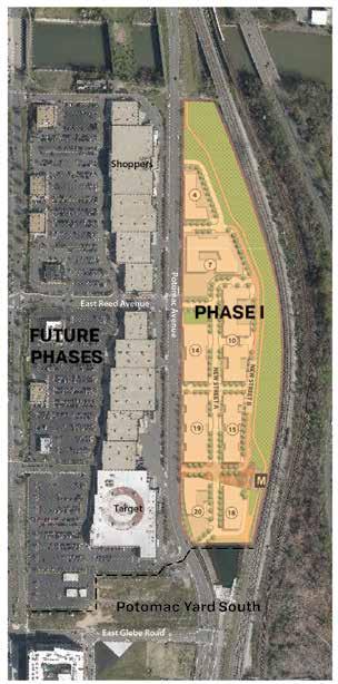 The focal point of the plan update (approved in June 2017) would permit the developer to orchestrate a phased development plan while allowing the successful Potomac Yard Retail Center to remain