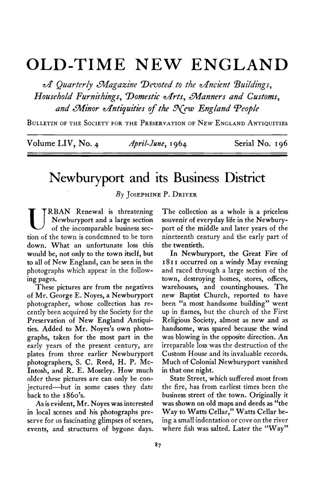 OLD-TIME NEW ENGLAND d Quarterly &Vagaxine Devoted to tiie dncient Buildings, Household Furnishings, Domestic A-ts, &?