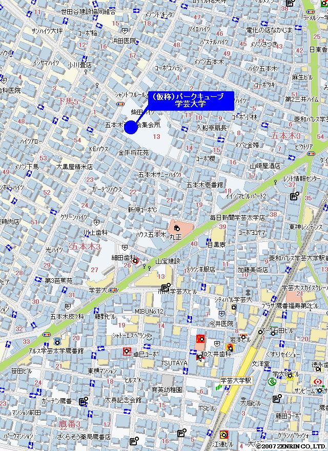 Maps to locate the properties planned for acquisition 1 Park Cube Gakugei