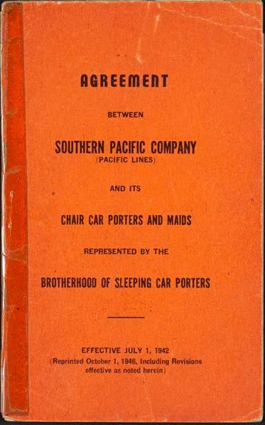 Left: Agreement between Southern Pacific and its chair car