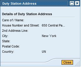 18. Click on the button to view the address. Duty Station Address 19. Verify that the Duty Station Address corresponds to the Lease.