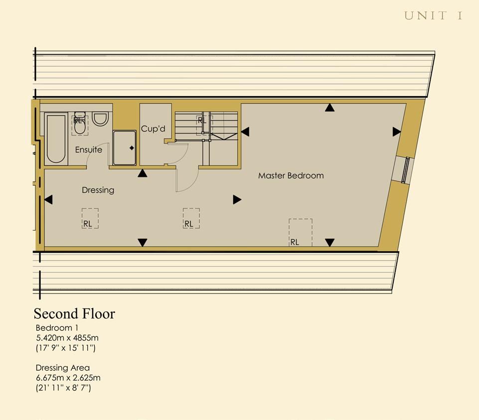 Unit 1 - Second Floor Plan Master Bedroom *This loft conversion can be purchased