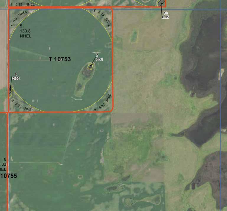 Parcel 2 Acres: 160 +/- Legal: NW¼ 15-127-71 Irrigated Cropland Acres: 133.8 +/- Dry Cropland Acres: 22.77 +/- Taxes (2017): $1,072.