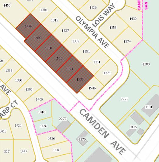 Camden Avenue Address: 1476-1536 Camden Ave. Location: Camden Ave between S. Bascom Ave and White Oaks Rd.