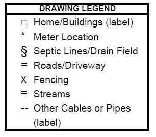 SITE DRAWING WORKSHEET Please use the area above to provide a drawing of your construction site. Please review the drawing legend and use the symbols shown to map your site plan.