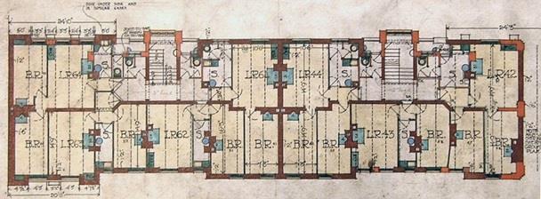 From the floor plan in Fig. 4 below, the rooms generally appear quite generous in their proportions, but the narrowness of some of the rooms quite pronounced.
