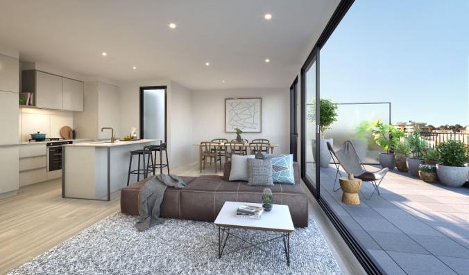 The apartments will feature engineered timber flooring, reconstituted stone finishes to kitchens and bathrooms, wool carpets to bedrooms and stainless steel kitchen appliances.