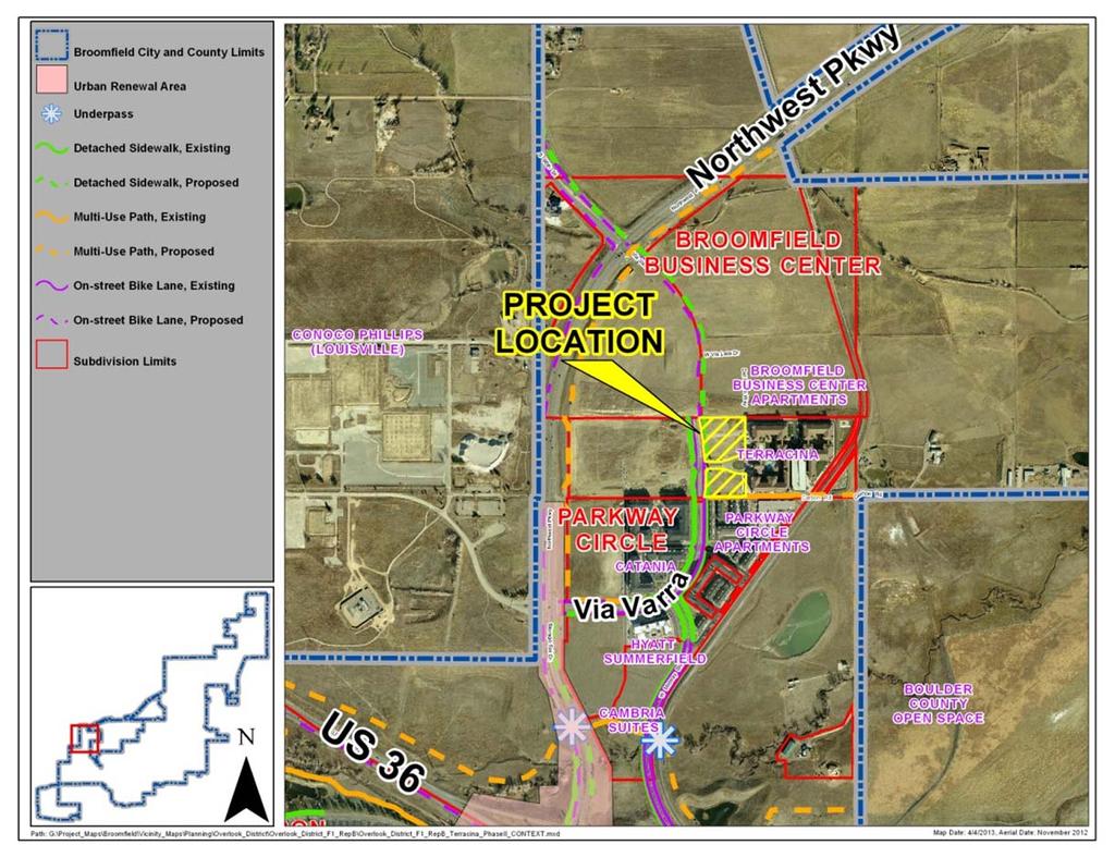 Overlook District (Terracina Phase II) PUD Plan and SDP Amendments and USR Page 6 Area Context and Property Location IV.