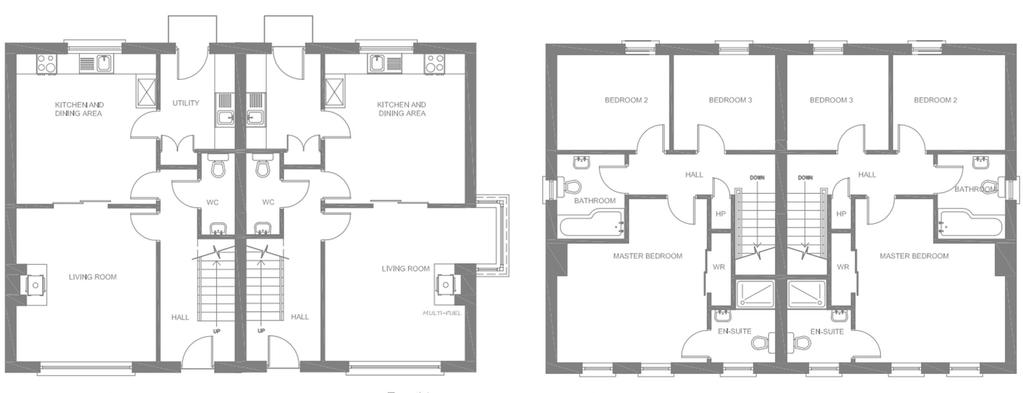 The Mill House 1240 sq ft Ground Floor Plan 1 Ground Floor Plan 1A First Floor Plan 1 First Floor Plan 1A Kitchen & Dining Room.