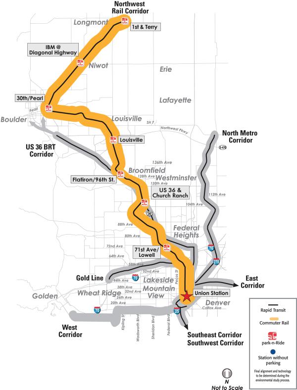 9.0 NORTHWEST RAIL/US 36 BRT CORRIDOR After suffering through the collapse of its office market in the first half of this decade, the US 36 Corridor market today has rebounded with an eclectic mix of
