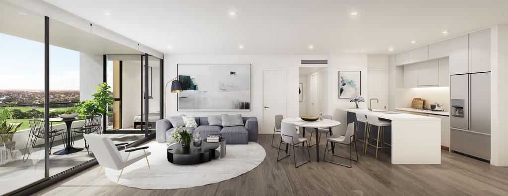 Artist impression DESIGNER LIVING Every room of these expansive apartments sees the outdoors drawn inside while effortlessly maintaining its own sense of privacy.