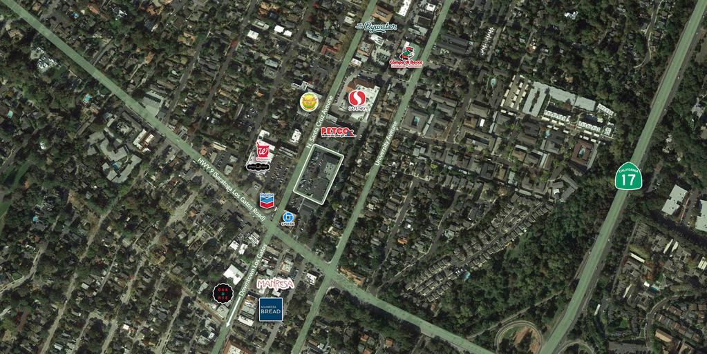 LOS GATOS SHOPPING CENTER AREA MAP DEMOGRAPHICS Mile 3 Miles 5 Miles Population 2,625 6,387 28,094 Avg. HH Income $204,494 $206,983 $6,057 AVERAGE DAILY TRAFFIC N.