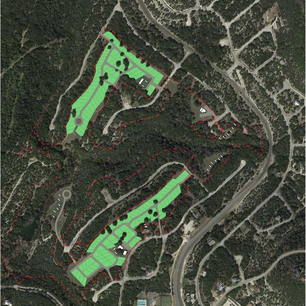 Lago Vista, Texas Change of Zone Proposal Luxury RV Resort Proposed Plan Two Phases (East and West) East Phase: 90 RV Sites and 6 to 9 Tiny Homes with existing clubhouse