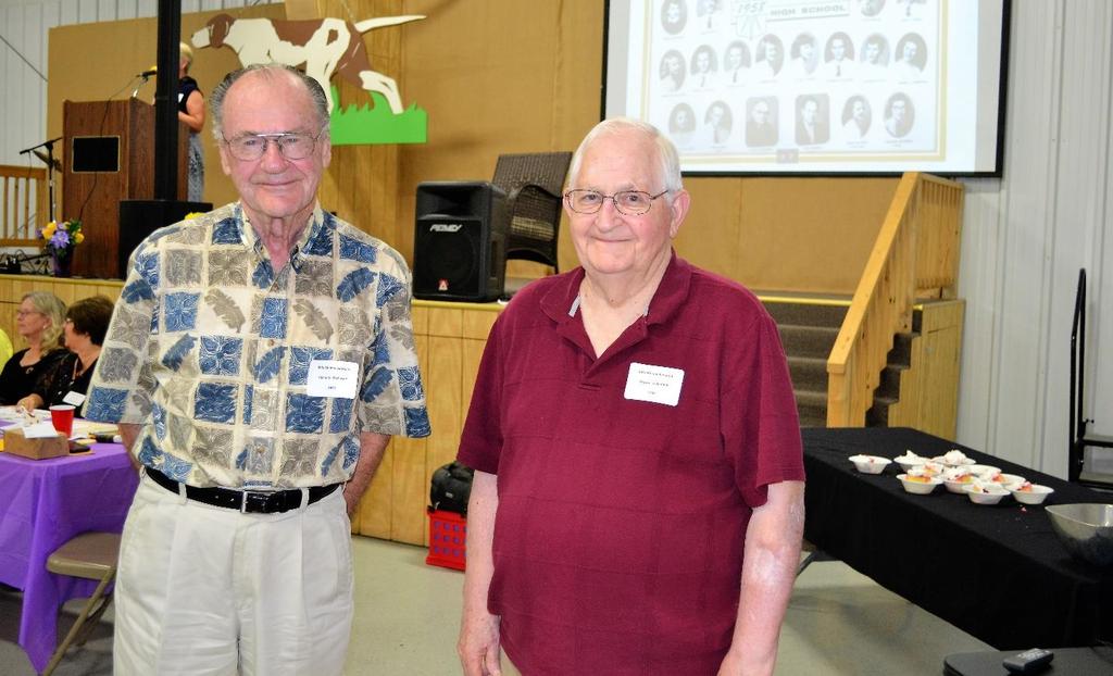 The Class of 1943 (75 years since graduation) was represented by Kenneth Etcheson (on left) who was also recognized as the oldest