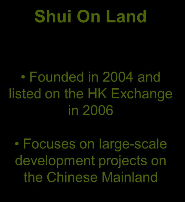 and listed on the HK Exchange in 2006 Focuses