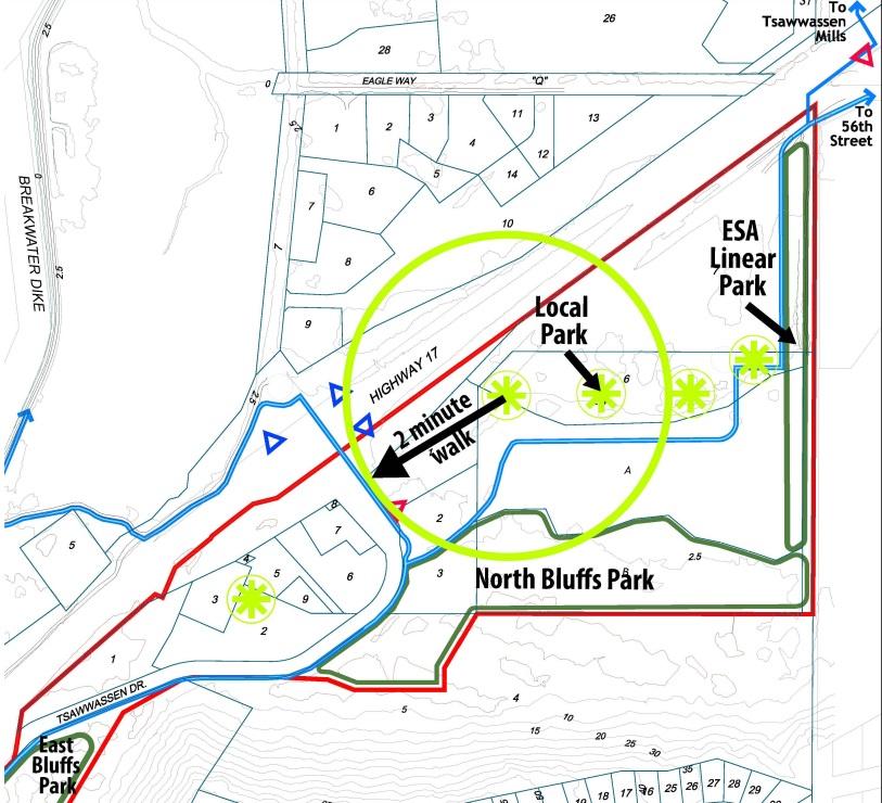 Figure 8: Detail East Precinct Amenity, Bluff and Linear Parks ENVIRONMENTALLY SENSITIVE AREA - LINEAR PARK An Environmentally Sensitive Area adjacent to an existing watercourse is anticipated along