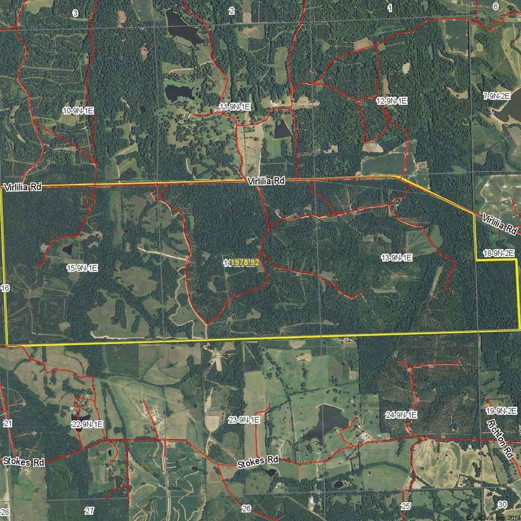 Aerial Map 14-9N-1E Madison County Mississippi map center: