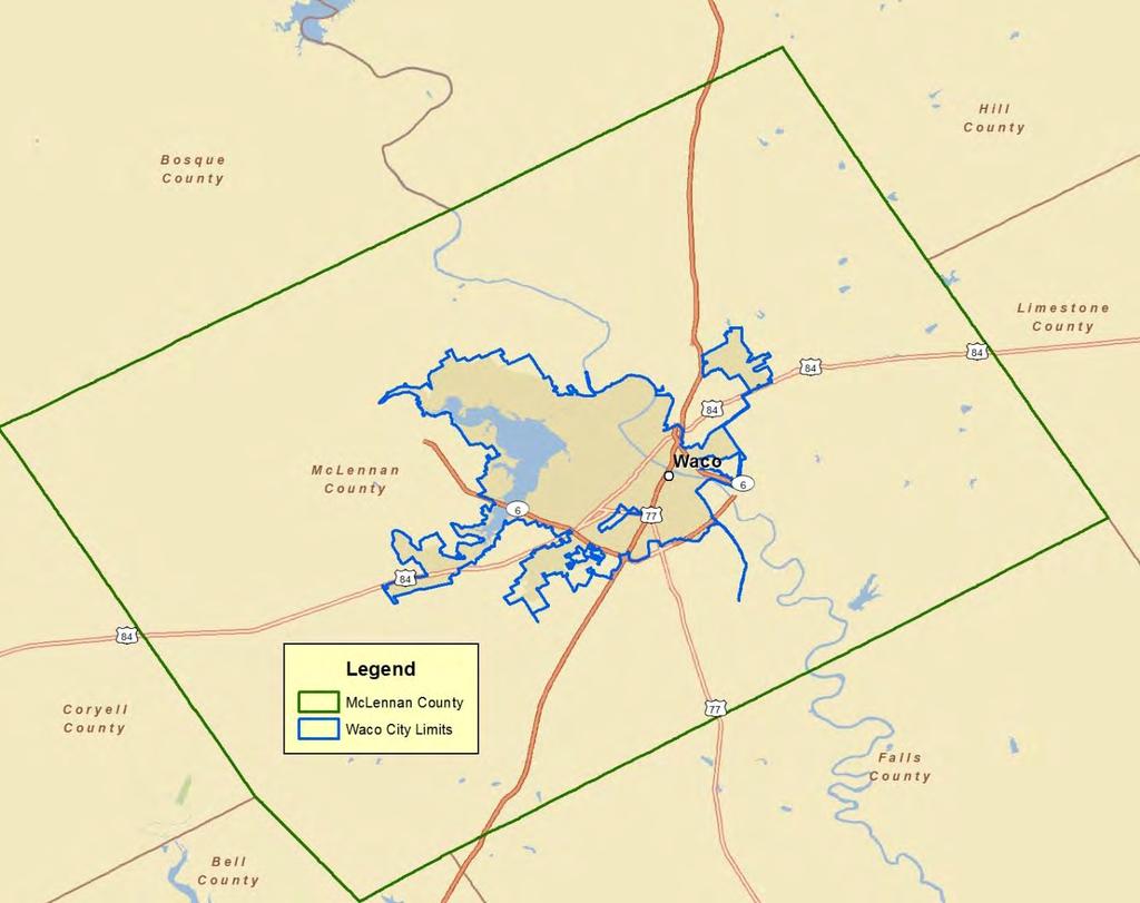 Map 2 City of Waco within McLennan
