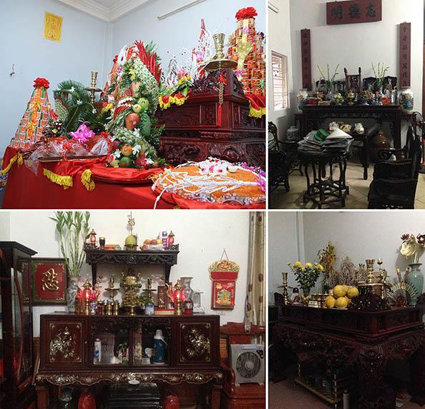 Figure 7: Ancestral altar in different Vietnamese ceremonies (Clockwise from top left: Wedding event, Kitchen s god festival, death anniversaries and normal time) CONCLUSION In conclusion, this paper