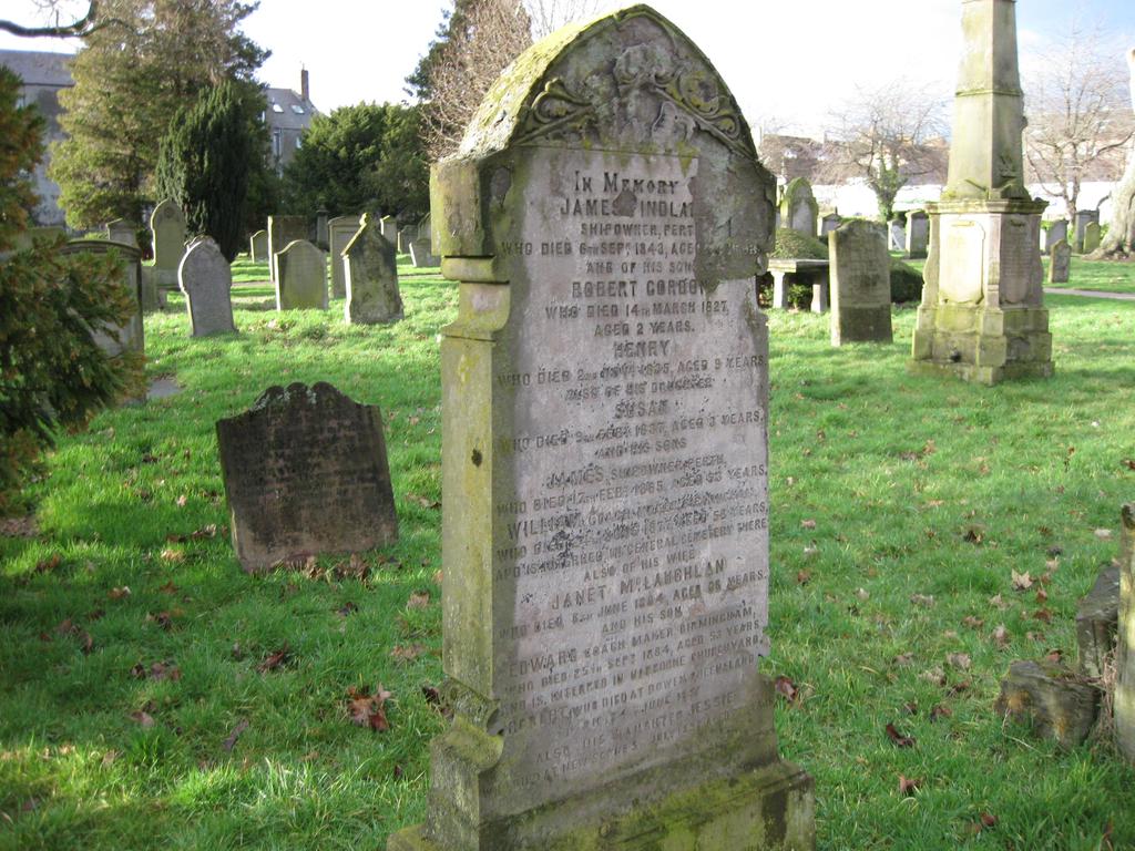 Her husband, Thomas Ower, died in Dundee and is probably buried there, but he is mentioned on his family headstone, though there is no mention of his wife.