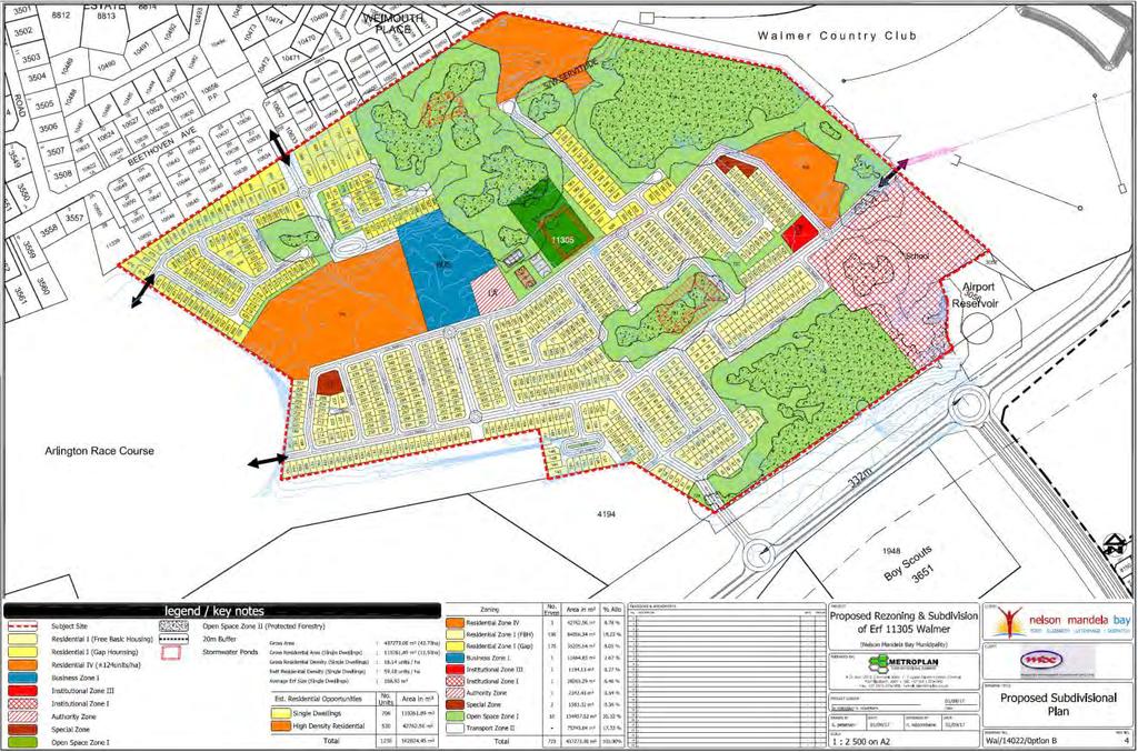 Map 7.3: Layout of the proposed residential township, Option B The main issues have been addressed to a large extent.