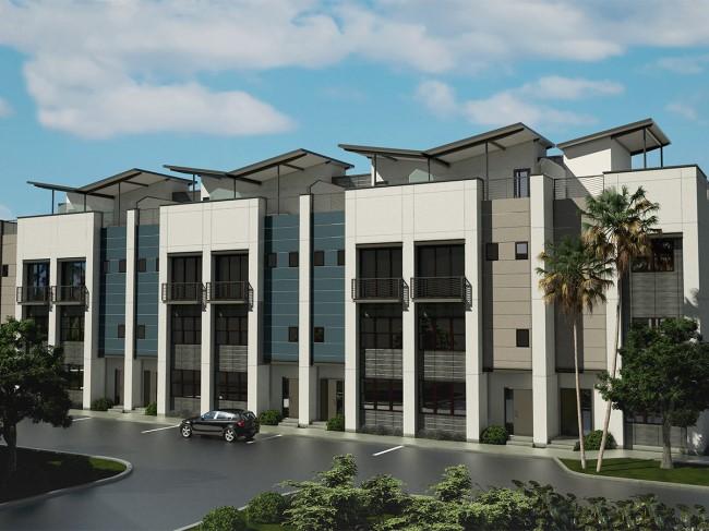 52 53 54 CENTERPLEX COURTYARD AT CITRUS Phase I ELAN ROSEMARY APARTMENTS Centerplex has redeveloped a wedge shaped parcel of vacant commercial land into a 4 story,